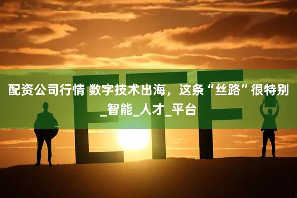 配资公司行情 数字技术出海，这条“丝路”很特别_智能_人才_平台